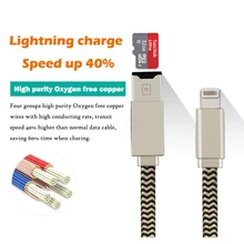 Multi-function 8 Pin to USB Digital Cable External U Disk Data Charging Cable Micro SD TF Card Reader Cables for iPhone 6 7 ipad