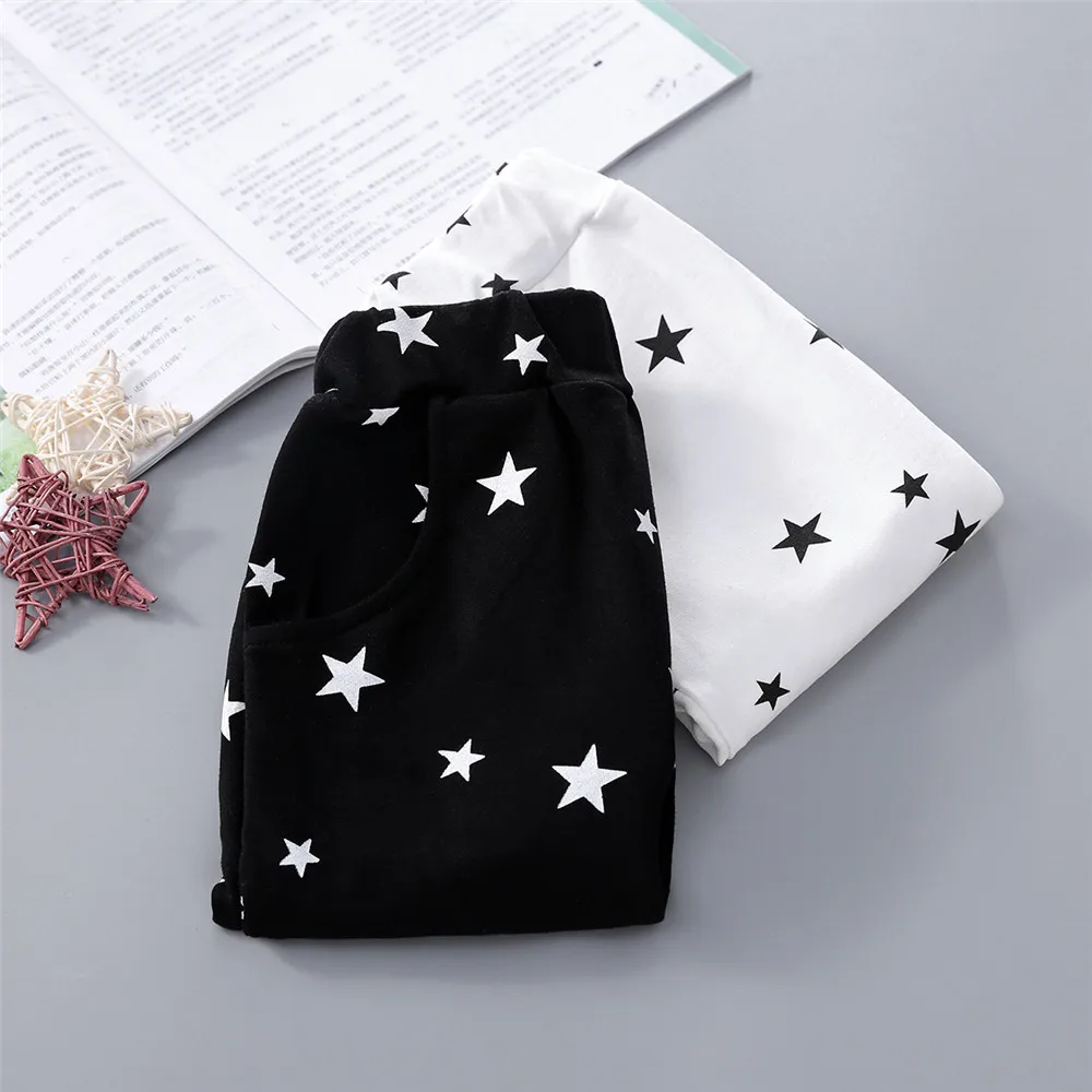 Yeedison Casual Girls Pants Cotton Warm Boys Leggings Spring Autumn Children Harem Pants Stars Print Kids Trousers Child Clothes (9)