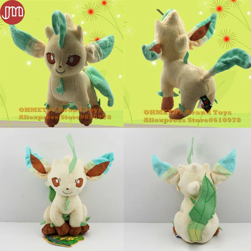 

New Leafeon Plush Doll Sit and Stand Pose Animal Toy Plushie Anime Brinquedos 19cm Collection Kids Birthday Gift