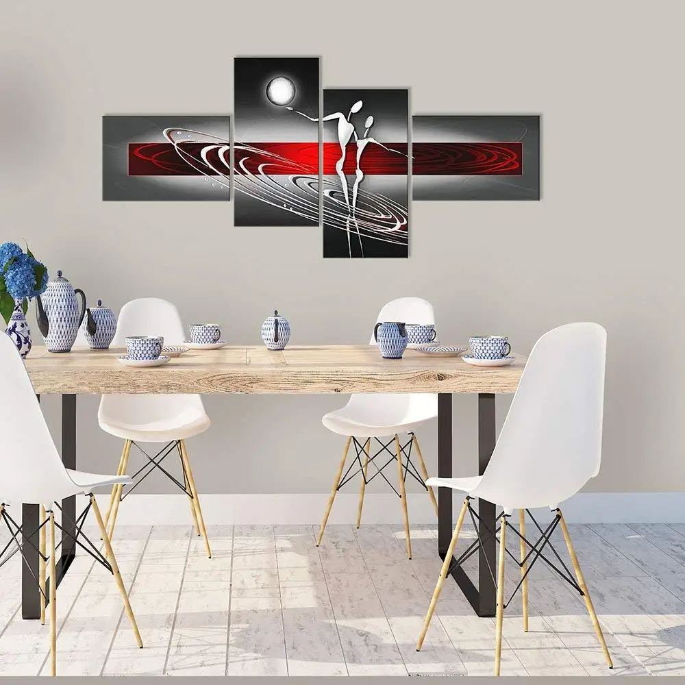 Online Moderne Sexy Menschen Schatz Tänzerin Sonne Ölgemälde Auf Leinwand 4 Panel Art Set Home Abstrakte Wand Dekor Bild für wohnzimmer