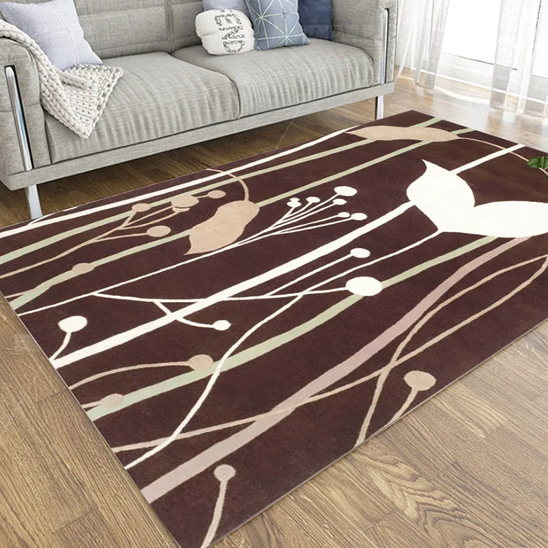 

New Living Room Nordic Style Carpet Coffee Table Mat Bedroom Rug Abstract Art Plant Home Decoration Floor Mat