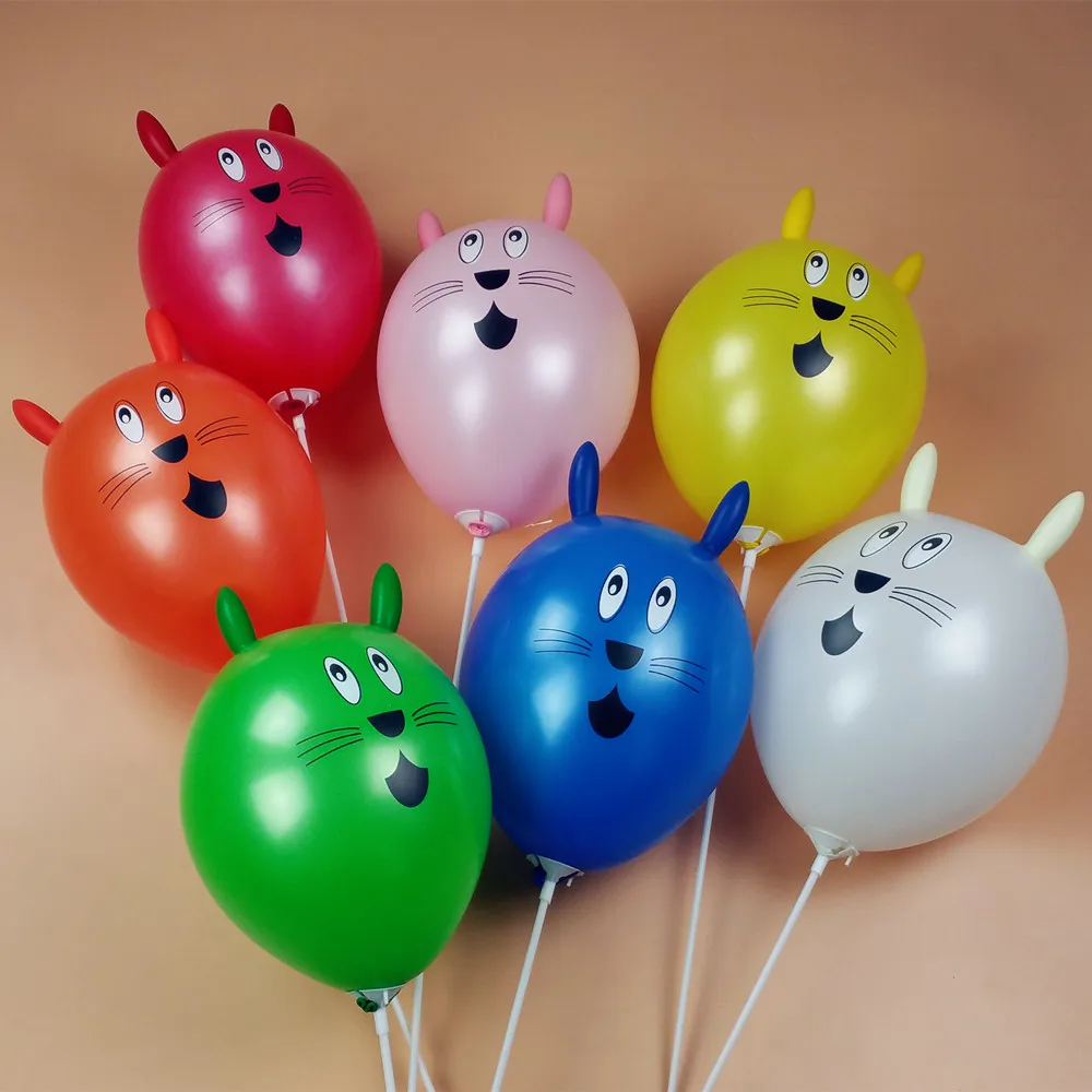 10 шт./лот в виде кролика мяч с кроликом детские игрушки; на шпильках; смешанных цветов в форме воздушный шар Globos кролик шар