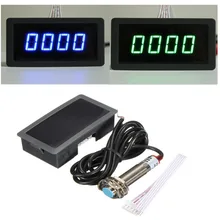 Medidor de velocidade led digital, tacômetro azul verde, medidor de velocidade rpm + hall, sensor de proximidade npn, 1/2 peças 12v dropshipping
