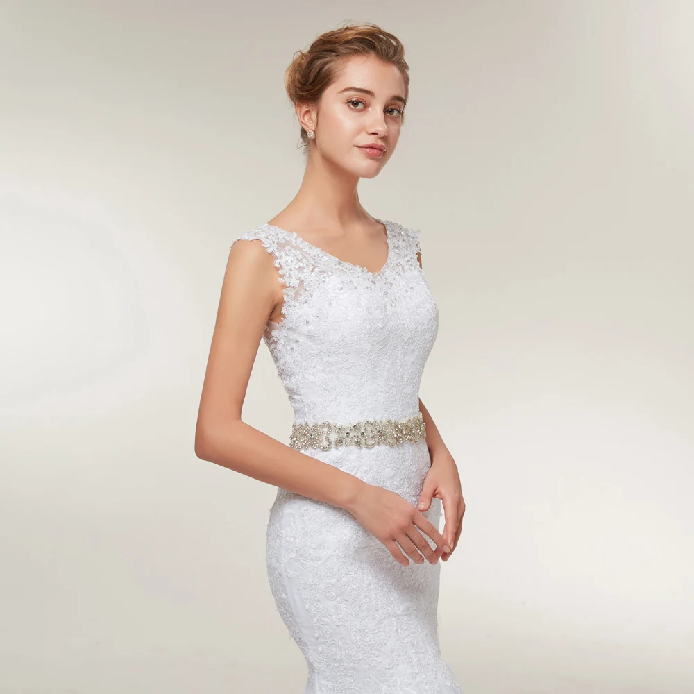 Fansmile свадебное кружевное платье русалки свадебное платье Vestido De Noiva подгонянного размера плюс свадебное платье FSM-398M