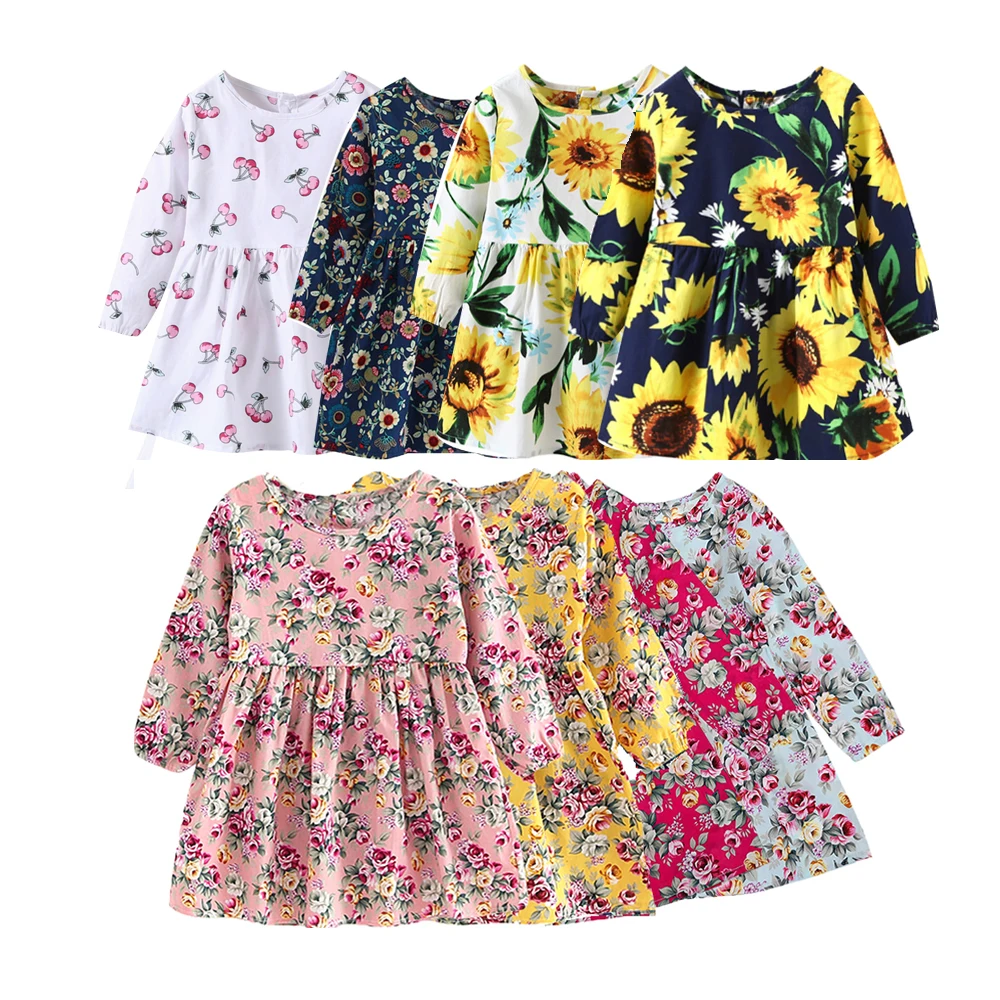 Summer Baby Kids Dresses Children Girls Long Sleeve Floral Princess Dress Spring Summer Dress Baby Girls Clothes dress for girl цена Summer Baby Kids Dresses Children Girls Long Sleeve Floral Princess Dress Spring Summer Dress Baby Girls Clothes dress for girl цены онлайн