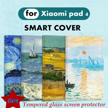 

Mipad4 plus 10 Literal Oil Painted Magnetic Flip Cover For Xiaomi Mi Pad 4 Plus PC Tablet 10.1" 8.0 protective case smart cover