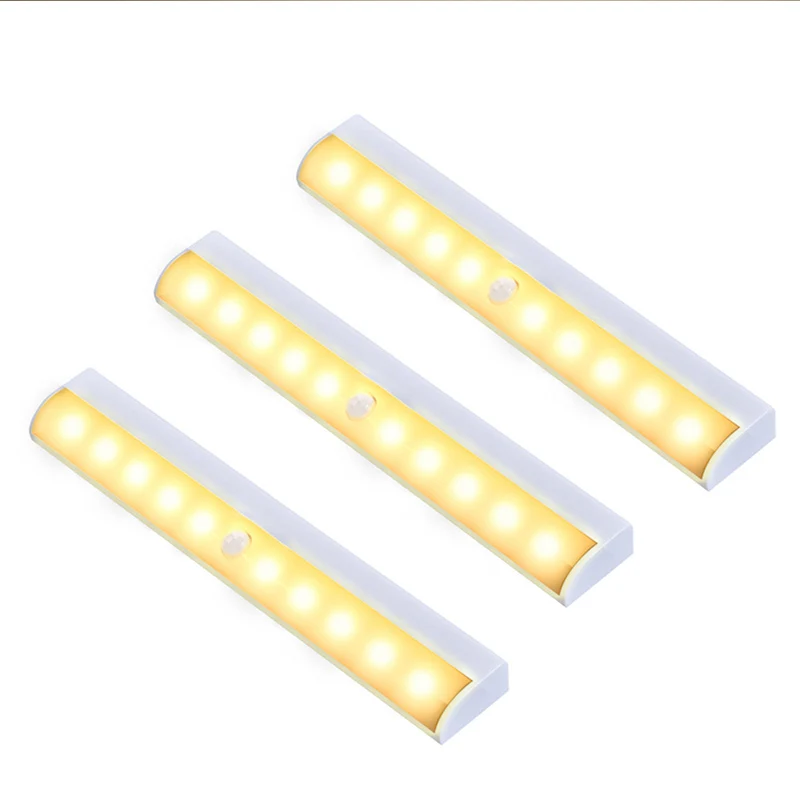 Motion Sensor LED Night Light 10 LED Closet Lights Battery Powered Wireless Cabinet Infrared Motion Detector Wall Lamp (12)