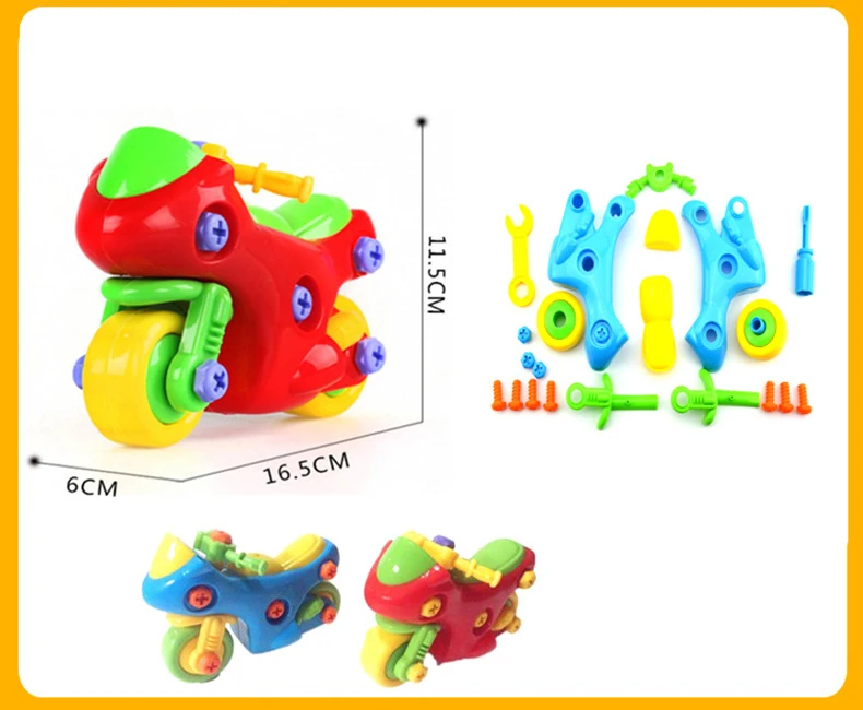 6 шт./партия, детский набор инструментов, развивающий набор, разборка, сделай сам, пластиковый автомобиль, модель самолета, милый инструмент, игрушки для мальчиков и девочек, подарок