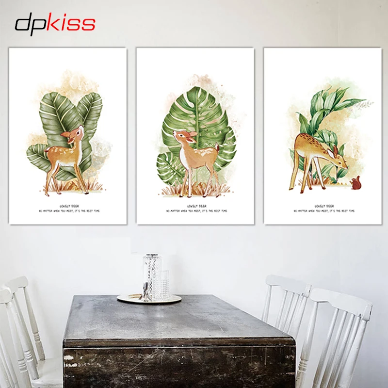Dpkiss Cactus Canvas Painting Plant Home Furnishing Decoration Wall Art Unframed Waterproof Ink Pictures Rectangle Poster | Дом и сад