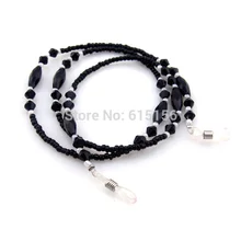 20 шт Черный Бисером Очки Шнур Чтение Стекло Средства ухода за кожей Шеи Ремень глаз Стекло держатель черный шнур Очки ремень очки Интимные аксессуары