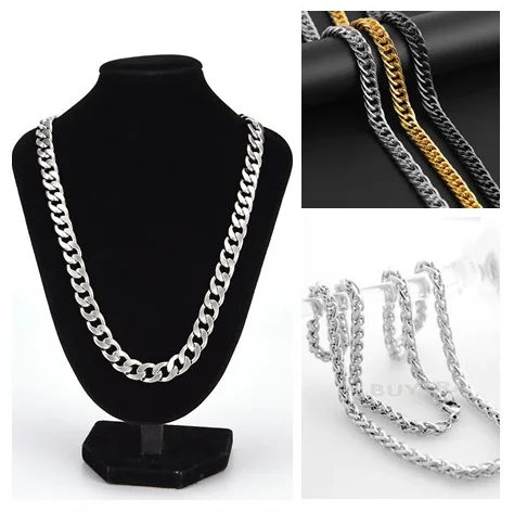 

Classic Twisted Chain Necklace Men Fashion Silver Gold Color Hip Hop Necklace Fashion Long Necklace Jewelry New