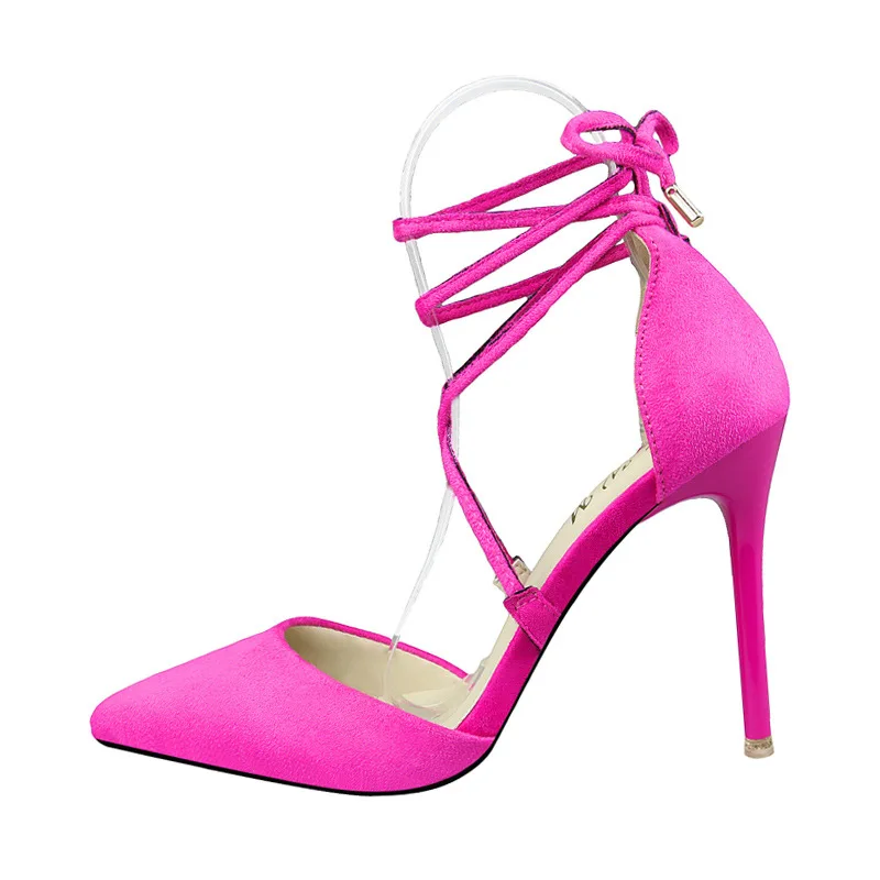 Ou Mo brand fashion sandals women?s High heels 10cm Stiletto heel Suede Cross strap sandals Female Solid color Sexy wedding shoe Ou Mo brand fashion sandals women?s High heels 10cm Stiletto heel Suede Cross strap sandals Female Solid color Sexy wedding shoe