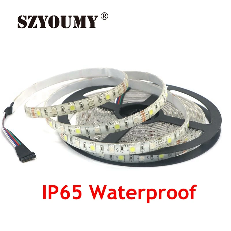 Szyoumy 50 м 10 рулонов SMD 5050 RGB Светодиодные ленты IP20 IP65 5 м 300 светодиодный DC 12 В RGBW rgbww fita светодиодный полосы света гибкий неон Клейкие ленты