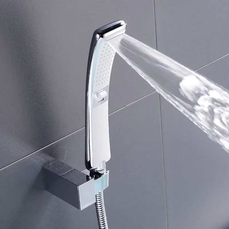 

G1/2〞Hand Held Shower Head Rectangle Sprinkler Sprayer High Pressure Water Saving Bathroom Accessories With 2 Modes