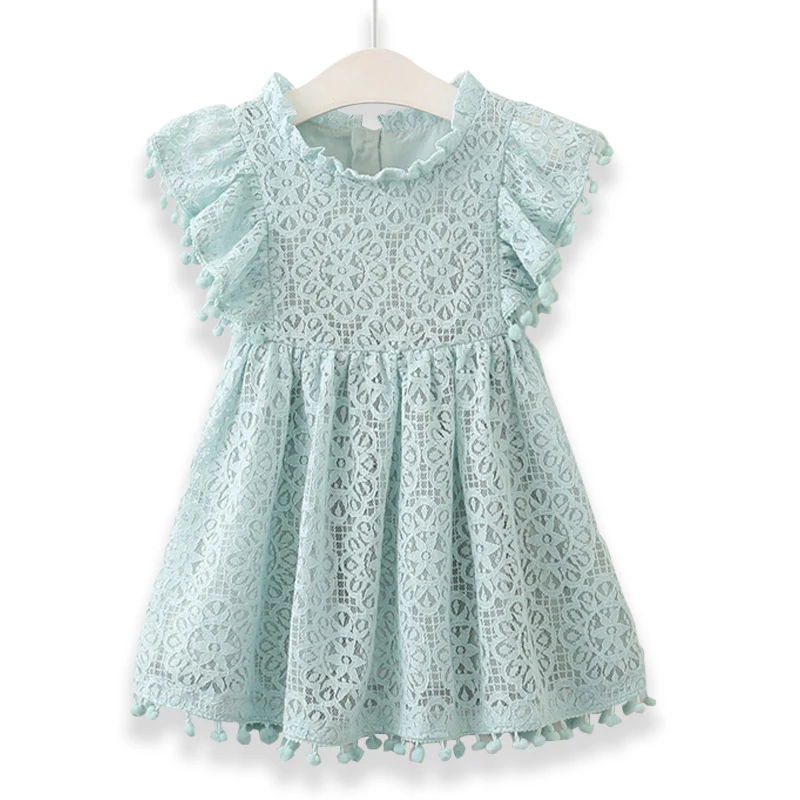 

Girls Dress Summer Baby Girls Clothing Tassel Hollow Out Children Lace Dress For Girls Birthday Party Dress Kids Costume
