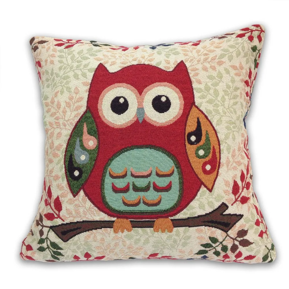 Декоративный квадратный чехол для подушки в виде совы 45*45 см подушки|cushion