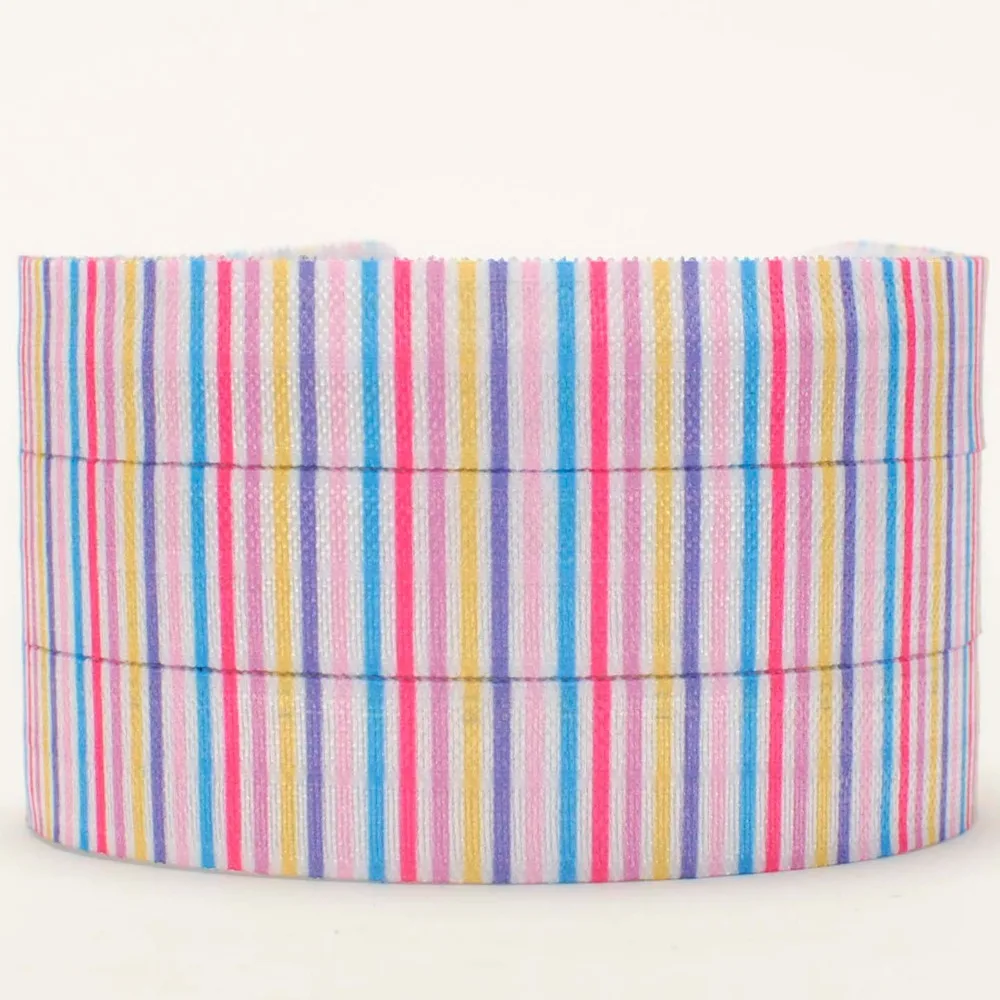NEW sale 50yards 5/8 &quot 16mm colorful stripe wave pattern printed FOE ribbon DIY hairbow free shipping |