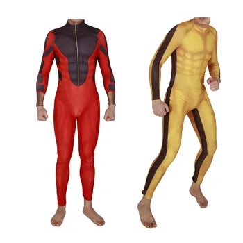 

Bruce Lee Jeet Kune Do Chinese Kung Fu Jumpsuit Cosplay Costume Unisex Adult Kids Zentai Suit Bodysuit Halloween Yellow Jumpsuit