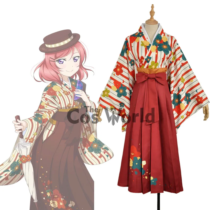 Костюмы для косплея из аниме Love Live Taisho Nishikino кимоно маки юката |