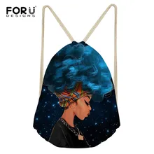 FORUDESIGNS/Пользовательский Африканский рюкзак с фотоизображением, Женский мешочек с кулиской для девочек, сумка для хранения в путешествии, легкие рюкзаки на шнурке