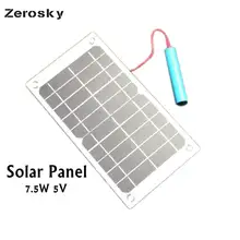 Zerosky 7.5W 5V Solar Panel Outdoor Portable Mobile Phone Battery Charger With USB Port Travelling Powerbank DIY Cell Charger