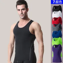 Быстросохнущая компрессионная майка для бега мужская тренировочная майка фитнес-колготки спортивный костюм без рукавов Мужская футболка SP-035