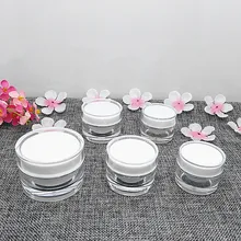 100 шт./лот 5 г 10 Золотой и белый круглый мини Акриловая банка для крема, samll крем контейнер, мл мини косметическая упаковка