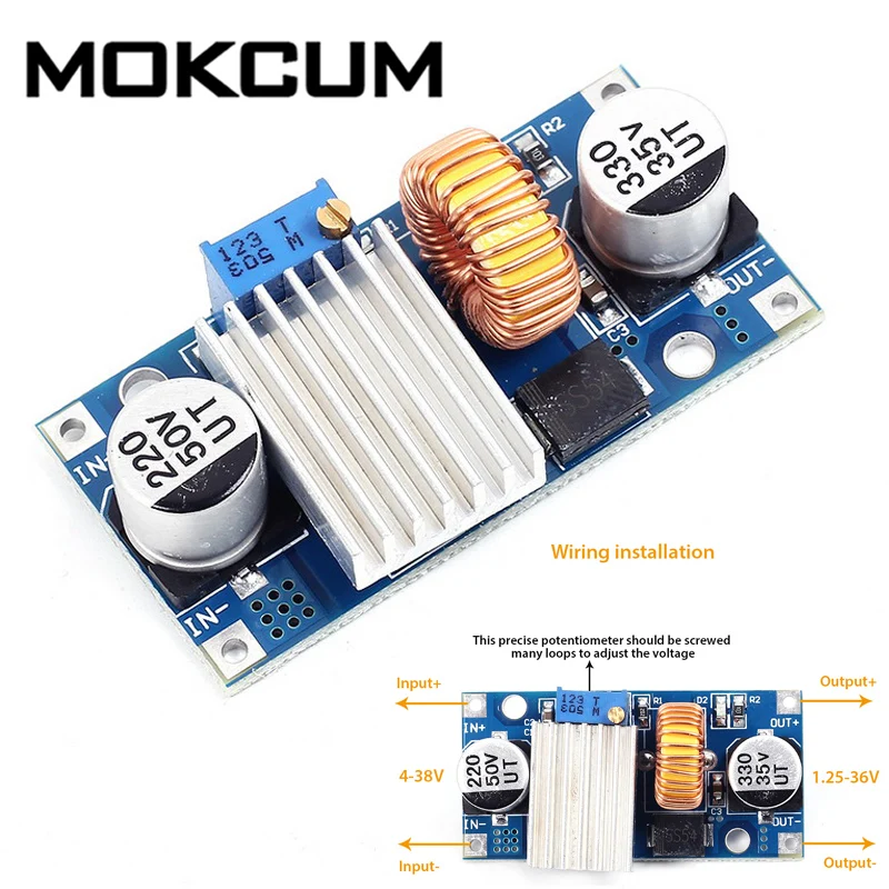 

XH-M133 DC-DC Adjustable Step Down Power Supply Module Buck Voltage Regulator 5A 4-38V to 1.25-36V DC Voltage Regulator Module