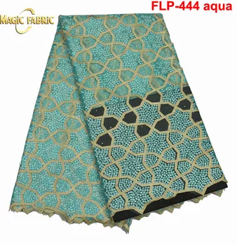 

5yards Fashion design African net lace fabric,African Swiss Voile Lace Most popular French lace fabric for wedding party FLP-444