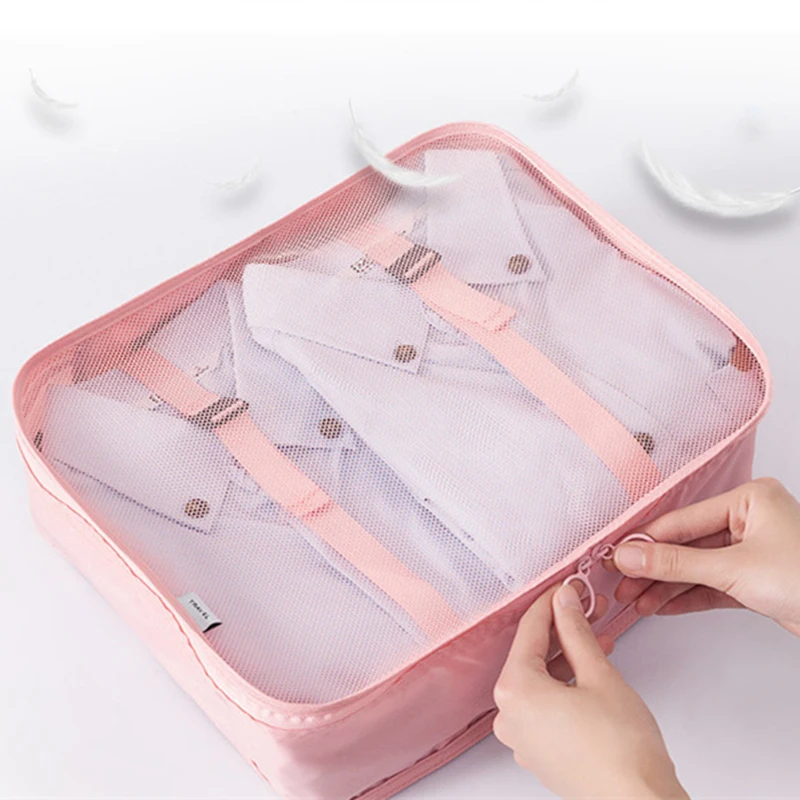 RUPUTIN 7Pcs/set Travel Luggage Organizer Clothes Storage Bag High Quality Waterproof Cosmetic Toiletrie Bag Travel Accessories