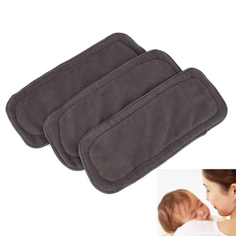 1 pcs Reusable Baby Diapers Washable 4 Layers Cotton Cloth Charcoal Bamboo Diaper Insert Retail