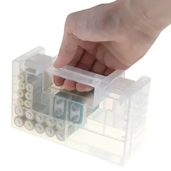 

Powerlion Clear Hard Plastic AA Battery AAA Case Holder Storage Box for 20pcs AA / 14pcs AAA / 2pcs 9V Batterries