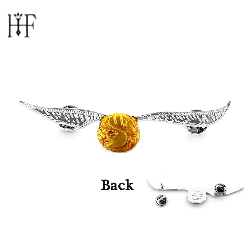 

Big Size 8.8cm Golden Snitch brooch on the collar Jewelery Quidditch Fly Ball Silver Wing With 2 Pins Badge Steampunk lapel men