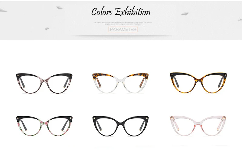 SHAUNA TR90 Temple Tip Retro Women Cat Eye Glasses Frame Fashion Mix Colors Eyeglasses Frame