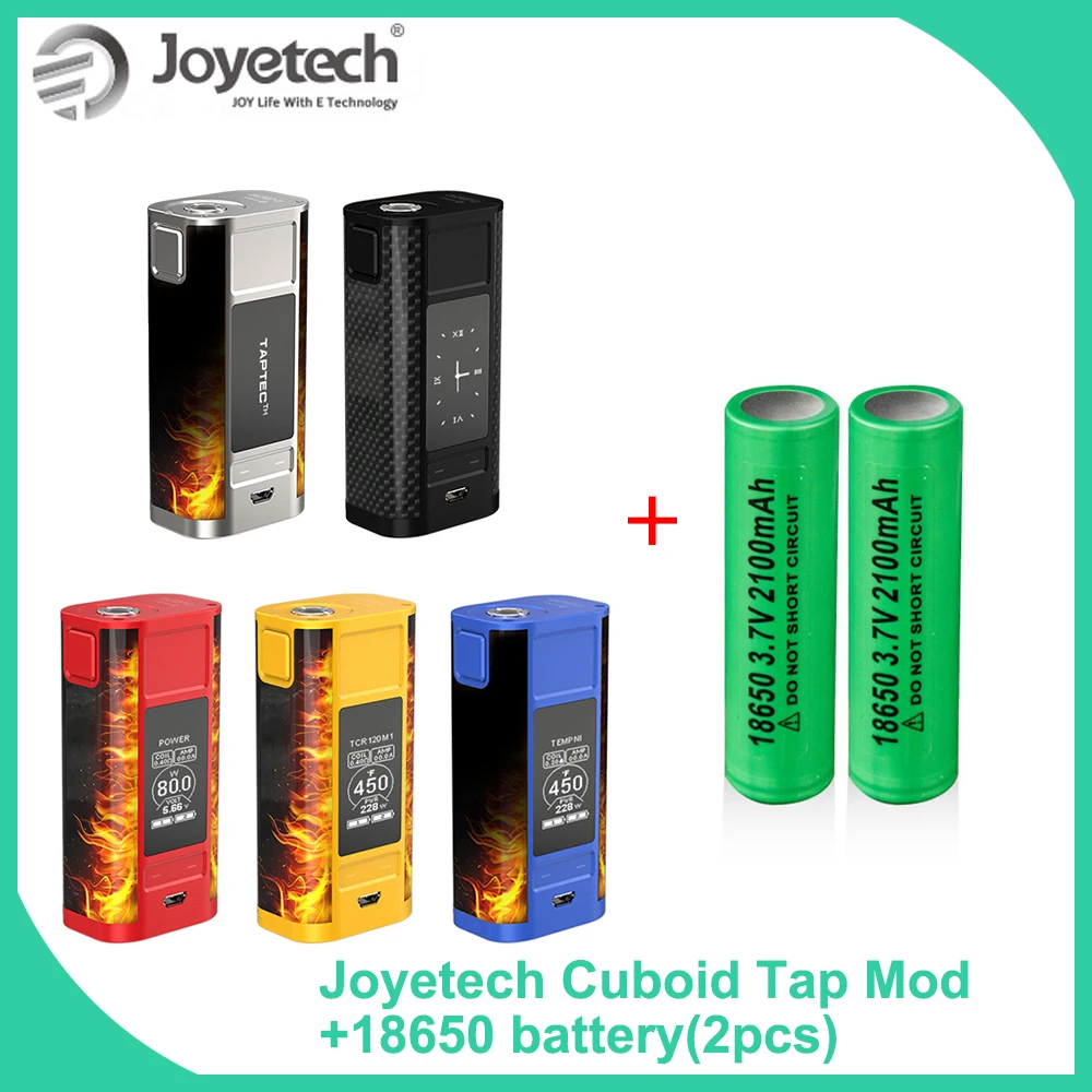 

Original Joyetech CUBOID TAP TC Mod Box With 18650 battery Power/Clock/Temp/TCR/USB Charge mode electronic cigarette vape mod