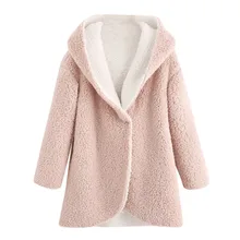 Женское зимнее пальто с изогнутым подолом, Удлиненное пальто из искусственного меха, флисовое пальто с капюшоном, Женское пальто, утепленная куртка, верхняя одежда, chaqueta mujer A8