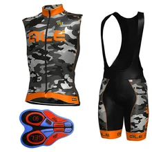 2018 ALE New Team Cycling Jersey Sleeveless Vest set Breathable Roupa Ciclismo Bike Clothing Bib Shorts Gel Pad Sportwear K23