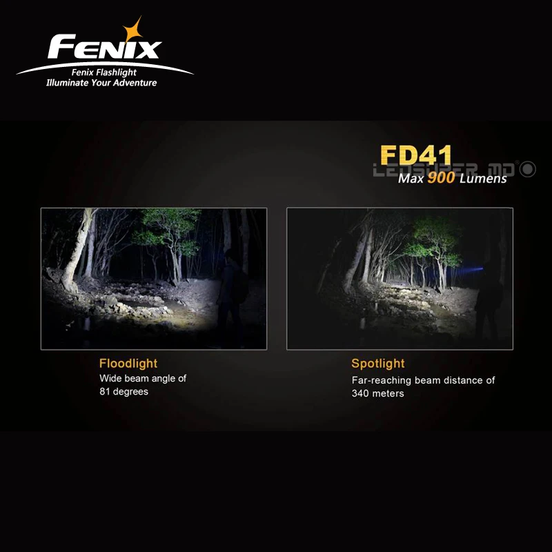  360 Degrees Rotary Focusing Fenix FD41 900 Lumens XP-L HI LED Tactical Flashlight with Floodlight a - 32975157975
