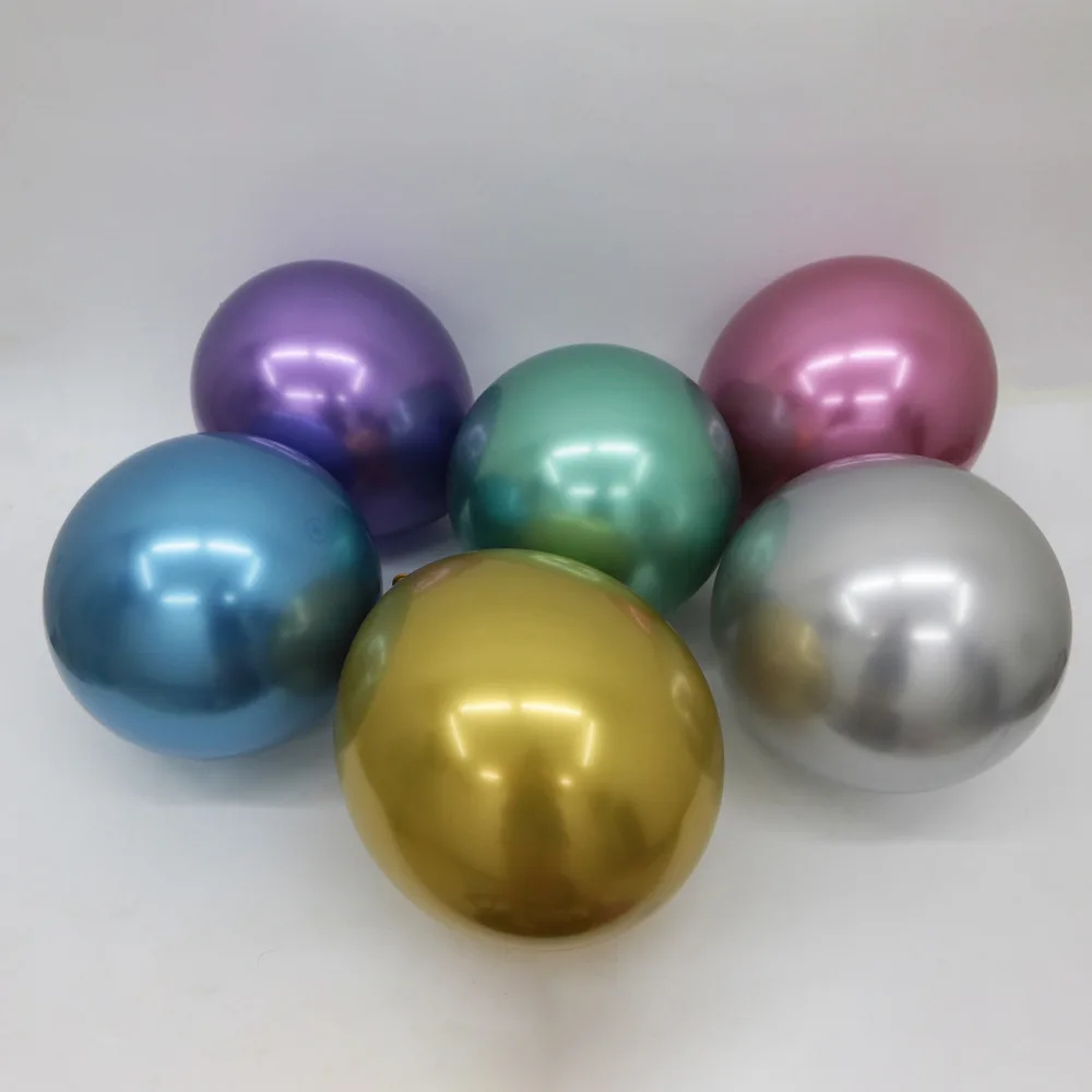 10 шт 12 дюймов Новые шары из латекса цвета металлик толстые жемчужные металлические хромированные цветные шары для свадебной вечеринки