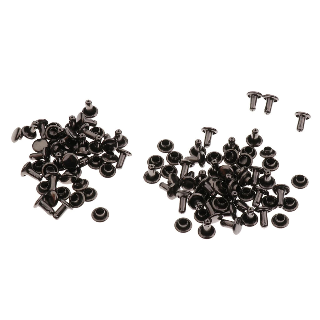 100 Sets Leather Rivets Double Cap Rivets for Leather Craft Repairing Decoration