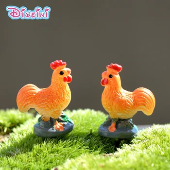 

Mini Size Rooster Figures Cartoon Cocks Farm Animal Chicken model Miniature Figurine Girl Boy toys baby Pet toy home decoration