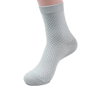 

YJSFG HOUSE Fashion Men Socks Bamboo Crew Fiber Socks Casual Business Male Antibacterial Deodorant Breathable Socks Solid Color