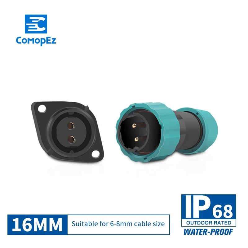 

1PC IP68 Waterproof Airline Male Female Connector 16mm diameter 2/3/4/5/6/7/9 pin Sealed IP68 Junction Boxes Plug Socket