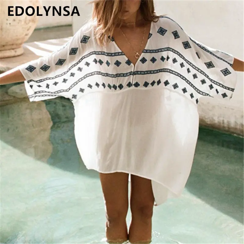

New Arrivals Sexy Beach Cover up Rayon Swimwear Ladies Robe de Plage Sarong Beach Poncho Beachwear Coverups Saida de Praia #Q113