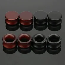 2 шт деревянные беруши телесные тоннели набор датчиков расширители Твердые Полые коричневые черные 8-20 мм анти-аллергические пирсинг ювелирные изделия для женщин