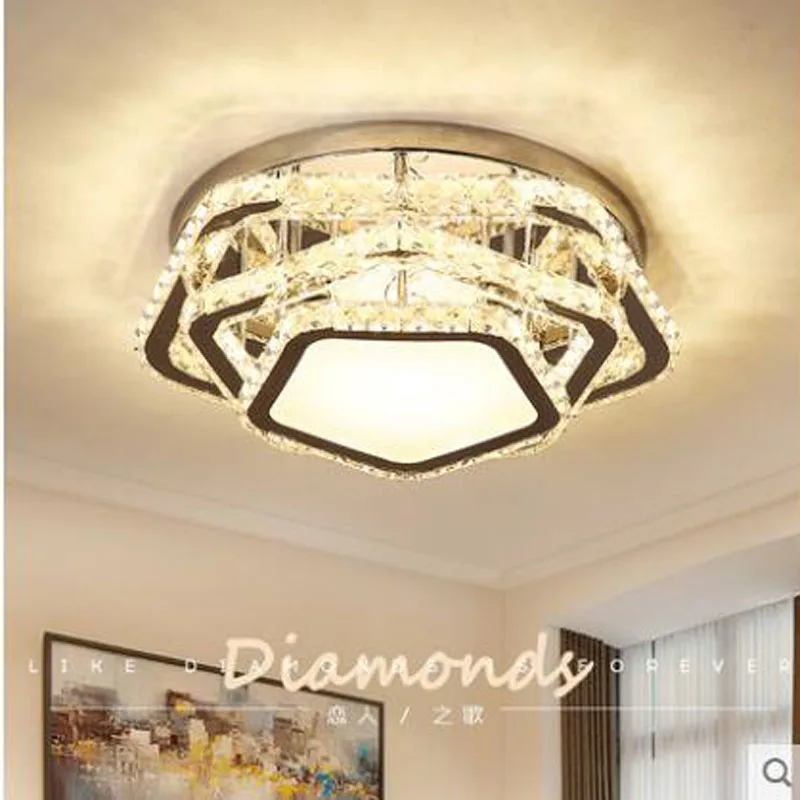 

L Led ceiling lamp crystal lamp simple modern round home bedroom lamp living room lamp