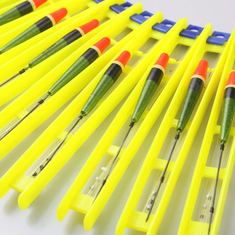 AOTSURI 5Pcs/lot 0.5g Fishing Floats 14 Hook Float Bobbers With Fishing Line Tool Wooden