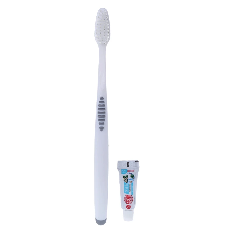 

1set Travel hotel with double-color soft bamboo toothbrush toothpaste one-time
