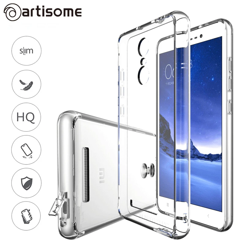 For Xiaomi Redmi Note 3 Case Transparent PC + Crystal Clear Silicone Cover Case For Xiaomi Redmi Note 3 Pro Prime Coque