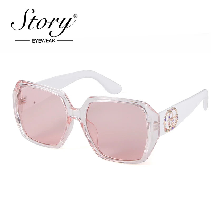 STORY брендовые винтажные негабаритные Квадратные Солнцезащитные очки Модные солнцезащитные очки с большой оправой для женщин градиентные оттенки женские UV400